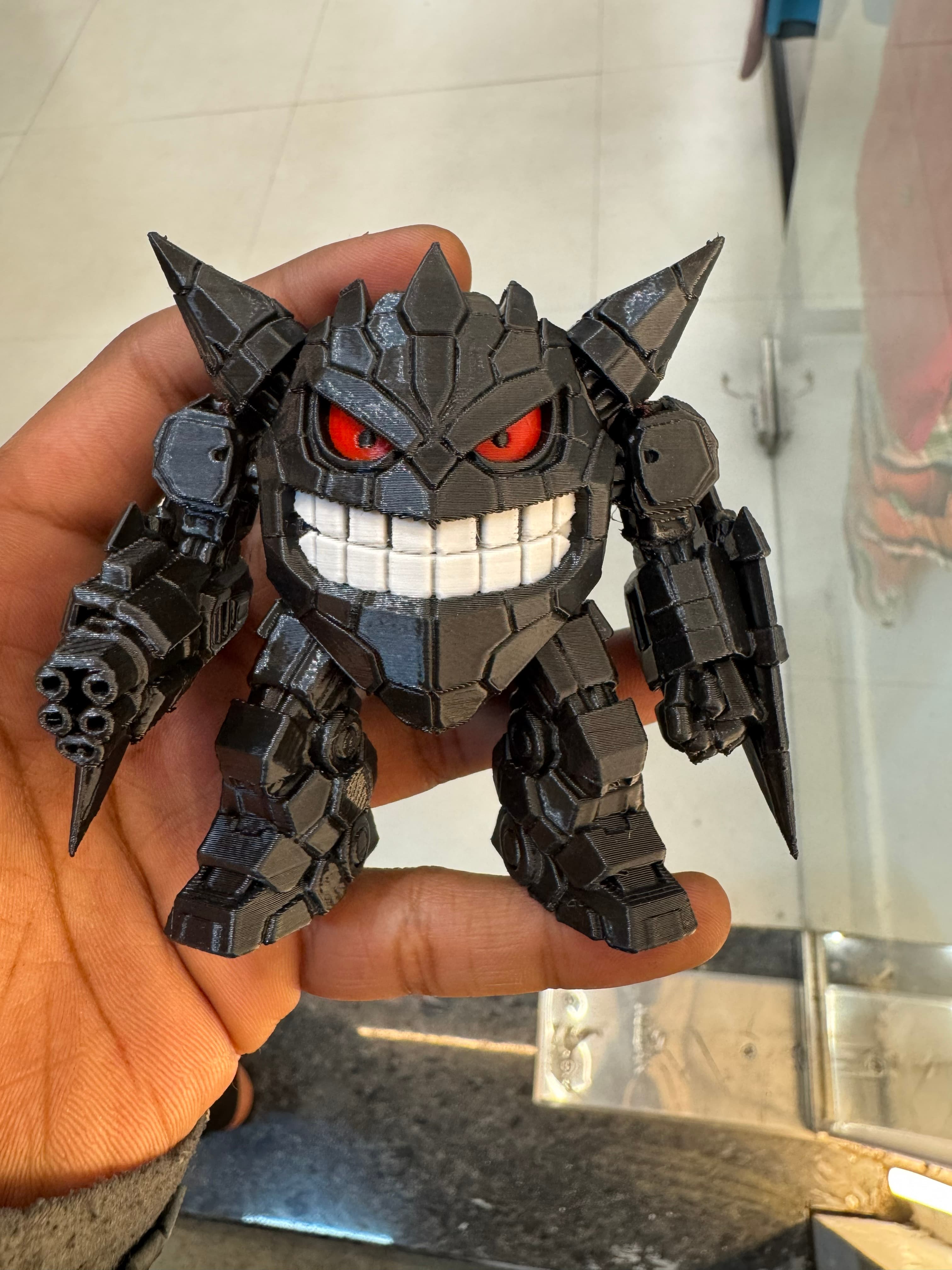 Articulated Gengar — fully assembled and posed for display